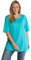 Ulla Popken, Damen, große Größen, Basic-Shirt, Rundhals Tiefes Aqua 46-48