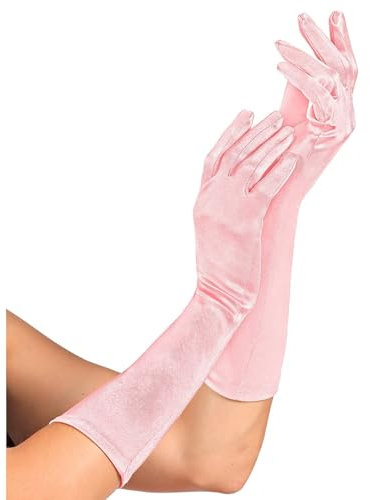 W WIDMANN MILANO Party Fashion - Satin Handschuhe mit Elasthan-Anteil, 1 Paar, Länge 40 cm, Accessoire, 20er Jahre, Karneval