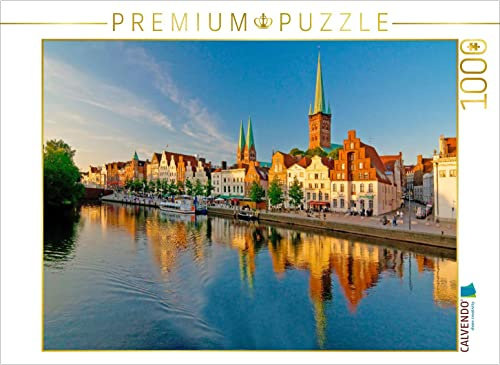 CALVENDO Puzzle Abendstimmung in Lübecks Altstadt 1000 Teile Puzzle quer | Lege-Größe cm Foto-Puzzle für glückliche Stunden