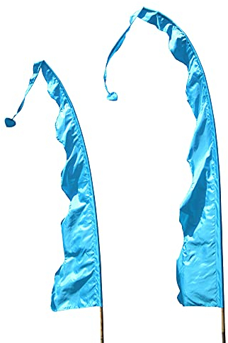 DEKOVALENZ Banderas de Bali Tela Wave con Punta en Forma de Corazón, Longitudes, Longitud:5 Meter, Color:Turquesa