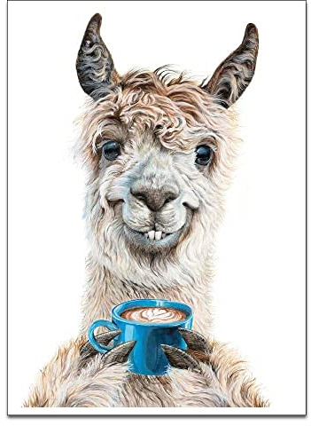 TANGTANGH Lama Latte Poster leinwand malerei Nordic wandkunst Bilder Wohnzimmer wohnkultur kein Frame (Size (Inch) : 50x70cm Noframe)