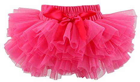 HOOLCHEAN Baby-Tutu-Rock mit Windelüberzug, super weich, flauschig, mit Babywindel, rosig, 0- 6 Monate