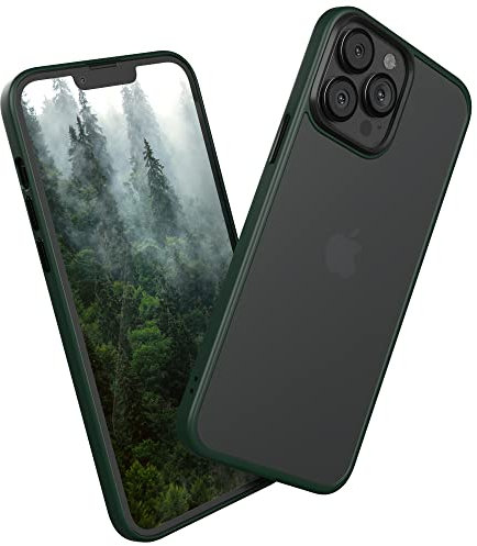 EAZY CASE Ultra Schutz Outdoor Hülle kompatibel mit iPhone 13 Pro Max, hochwertige Schutzhülle mit Ultra Aufprallschutz, Stoßfest und Kratzfest, dünne Handyhülle mit Kameraschutz, Pinien Grün