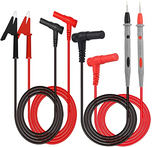 Comforty Multimeter Messleitung, Krokodilklemmen mit Kabel, Messleitungen für Zubehör Verlängerungskabel Prüspitze, Flexibele Spezialitäten Set
