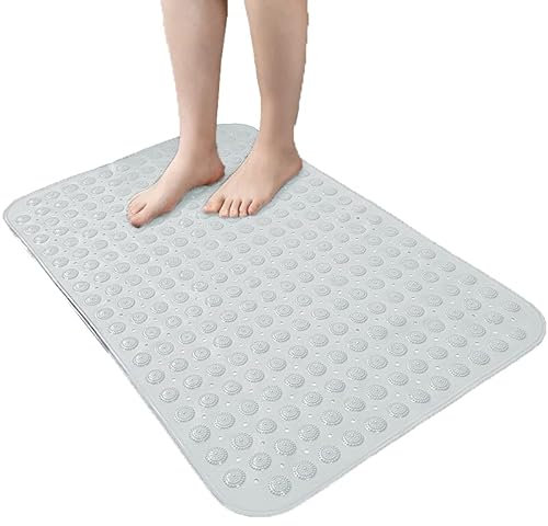 HOME ZEN HOUSEHOLD LINEN TAPPETO DOCCIA VASCA ANTISCIVOLO CON VENTOSE 100% PVC PLASTICA QUALITà COMFORT - ANTIMUFFA - SICUREZZA PER BAMBINI E ANZIANI 70x36 cm Bianco