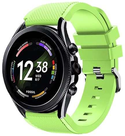 Strap-it Silikonarmband - kompatibel mit - Fossil Gen 6 44mm - Armband - Hellgrun - fur Gen 5e 44mm - Gen 5 - Gen 4 Q Explorist HR - Gen 3 Q Explorist HR