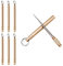6 Pieces Metal Pocket Toothpick, Portable Titanium Toothpicks with Toothpick Holder, Keychain Brass Pocket Toothpicks, Reusable Metal Toothpick for Outdoor Travel