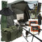 DNA Leisure Karpfenangeln-Set 3x 3,6m 2/3 Ruten & Rollen Bissanzeiger Netz Pod Tragetasche Rutentasche Brolly & Tackle Komplettset (2 Ruten-Setup)