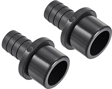 M METERXITY 2pz PVC Tubo Raccordo - Acqua Tubo Connettore, 20mm Dentellato Dritto Tubo Giunto, Applica a Esterno/Giardino/Piscina (OD 32mm, Nero)