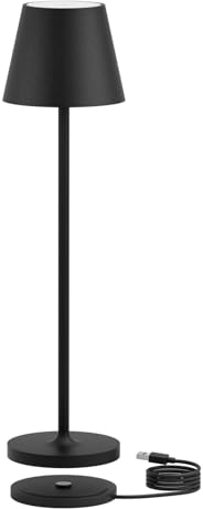 K-Bright mini led tischlampe | Indoor & Outdoor kleine Dimmbare LED Akku Tischleuchte | Warme Lichtfarbe | IP54 wasserdicht | tischleuchte akku mit USB Ladestation | Schwarz