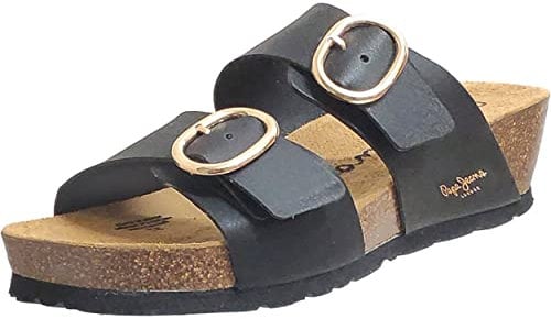 Pepe Jeans, Delhi PLS90617 Mid, Femme Mule Noir Lisse - 38 EU