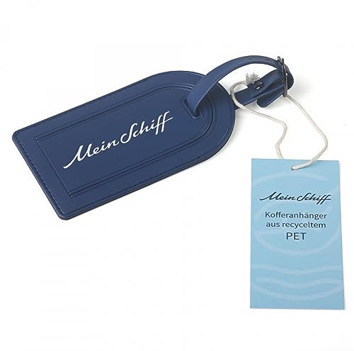 TUI Cruises Mein Schiff hochwertiger Kofferanhänger blau, Gepäckanhänger, 1 Stück, 125 x 72 mm, Namensschild, Adressschild