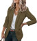 Cicy Bell Donna manica lunga Casual Blazer Lavoro Ufficio Bottone Open Front Jacket Tuta, Verde militare, S
