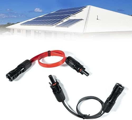 songyea Cavo di prolunga solare da 42 cm, cavo PV con spina, passacavo piatto per finestra, cavo PV per pannelli solari da balcone (rosso e nero)