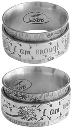 FUSHENGTER Ringe Ring Damen Finger Frauen Herren Geschenk Ich Bin Genug Für Die Punk-Party