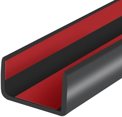 U Shaped Edge Banding, Self-Adhesive Flexible Rubber Edge Trim, Protector for Plywood, Shelf, Counter Top, EPDM Material, Size 25mm, Fit 24mm-26mm Thick Edge, Black