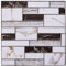 Warmiehomy 3D Self Adhesive Wall Tiles,30x30cm 12Pcs Peel and Stick Marble Tiles Waterproof Vinyl for Kitchen Backsplash Living Room Bedroom Bathroom(White-Black Marble)