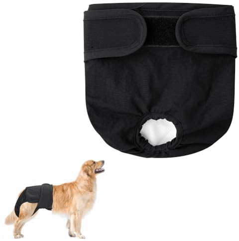 Aomig Couches pour Chiens, Noir Couches Chien Lavable, Réutilisables Incontinence Culottes Hygiéniques, Culotte Protection Confort Nappy Lors des Périodes Physiologiques pour Petits(XL)
