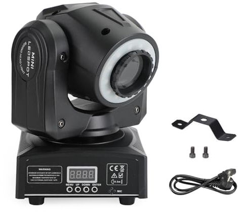 Areyourshop (2Pack)100W Moving Head Led mit 8 Gobos,Party Licht 8 Einfarbige und 6 Zweifarbige Effekte,Bühnenbeleuchtung DJ Light DMX 512 für Feste, Hochzeiten, DJ, Clubs, (2PC 100W)