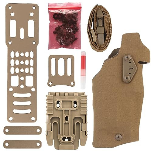 ANSNOW Taktischesenholster, Als-Verriegelung, Kompatibel Glock17 + X300 Lampe Metall Modularerenholsteradapter Jagd Airsoft-Ausrüstung/Hellbraun