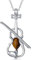 HUKKUN Musik Kette Silber 925 Violinen Anhänger Cello Halskette Violinen Schmuck Musik Geschenke Damen