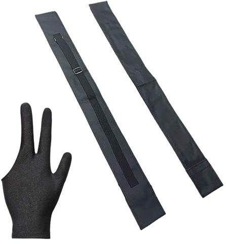 Borsa per Stecca da Biliardo, Stecca da Biliardo Borsa, Custodia per Stecche da Biliardo Portatile, Fodero per Stecche da Biliardo, Pool Cue Bag, per 1/2 Portacanne da Biliardo, Guanti da biliardo