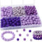 Kovict 300Pcs Silicone Beads 9mm Mix Color, Bulk Silicone Beads 9mm for Keychain Pens and Bracelet Making(Purple)