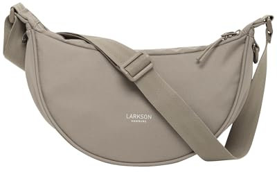 LARKSON Crossbody Bag Damen & Herren Grau - Solveig Small - Umhängetasche im Halbmond Style - Halbrunde Schultertasche - Moon Bag Design - Wasserabweisend