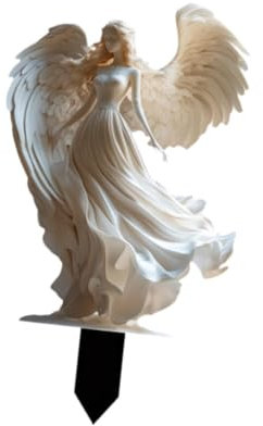 Harilla Angel Wing Garden Stake Fairy Garden Accessoires Kollektion Dekor 2D Engel Ornament Engelsschild für Hinterhof Veranda Home Terrasse