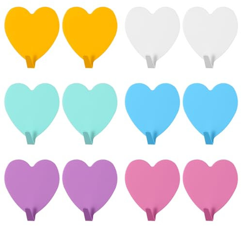 Bremorou 12 Stück Kleiderhaken Selbstklebend Bunt Klebehaken Ohne Bohren Haken Selbstklebend Wandhaken Zum Kleben Badezimmer Handtuchhaken Selbstklebend Klebend Garderobenhaken Kinder Wandhaken