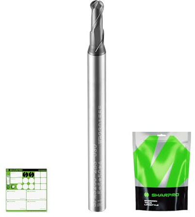 Hartmetall-Kugelkopf-Fräser, 2 Schneiden, 4mm Schaft (SHK), 3mm Schnittdurchmesser, AlCrN-beschichtet, geeignet für Legierungsstahl