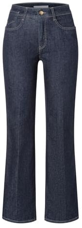 Mac - Damen 5-Pocket Jeans, Laura Authentic (5225-90-0387L) | Super bequemer Stretch-Denim. Bootcut mit ausgestelltem Bein. Normale Leibhöhe. Feine Bügelfalten.