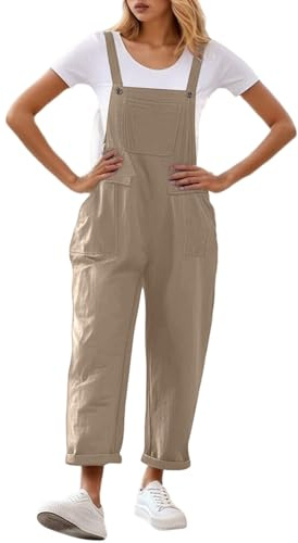 Dungarees for Women Uk: Sleeveless Jumpsuits Playsuits Long Jumpsuit Plus Size Baggy Work Overalls Cargo Loose Fit Wide Leg Pants Casual Ladies Workwear with Pockets
