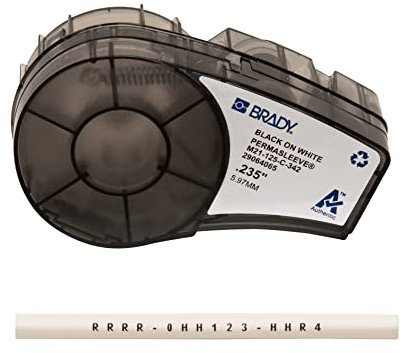 Brady (M21-125-C-342) PermaSleeve Schrumpfschläuche aus Polyolefin für BMP21-PLUS; BMP21 6.00 mm x 2.10 m Schwarz auf Weiß