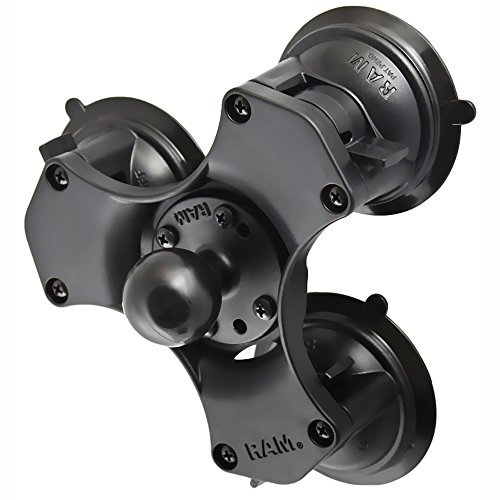 RAM ONLINE RAP-365-224-1 RAP-365-224-1 Triple Suction Cup Mount with Round Base and 1.5 Ball