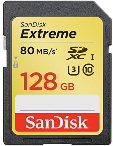SanDisk Extreme SDXC 128 GB Memory Card up to 80MB/s, Class 10, U3