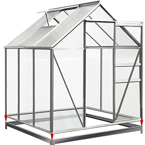 Deuba Base per Serra Zincata 190x190 cm Fondamenta Telaio in Acciaio Incluso Materiale di Montaggio