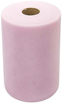 BARATTI Bobina Tulle, Tinta Unita per Decorazioni, Feste di Matrimonio, Altezza 25 cm, Colore (Rosa)