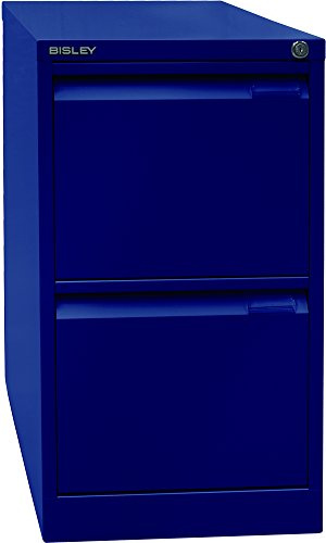 BISLEY Hängeregistraturschrank, einbahnig, DIN A4, 2 HR-Schubladen, Metall, 639 Oxfordblau, 62.2 x 41.3 x 71.1 cm