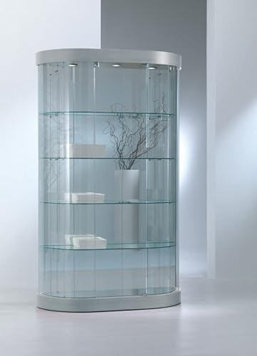 ITALFROM Vitrine Semi Oval Showcase Theke Shop Haus mit Lichtern