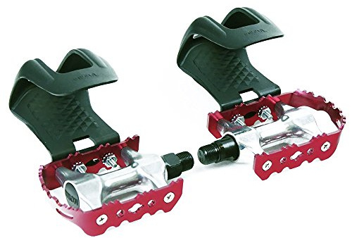 Fahrradpedale mit Pedalhaken Schwarz - 9/16 Zoll Gewinde Pedalkäfig mit schnellem EIN-& Ausstieg für SingleSpeed Fixy Rennrad MTB Indoor Fahrräder/Hometrainer - Kunststoff Käfig ohne Riemen