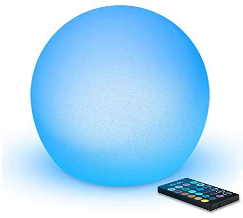 Mr.Go 6“ LED Night Light Ball Lamp for Kids, RGB Colour Changing Lamp Mood Light Sphere with Remote, 16 Colors, Dimmable, Rechargeable Battery, IP65 Waterproof for Home Decoration