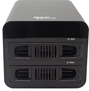 Sans Digital MobileRAID MR2UT6G - Alloggiamento RAID HDD a 2 alloggiamenti, USB 3.1 GEN2/TYPE-C a SATA/RAID 0/1/JBOD