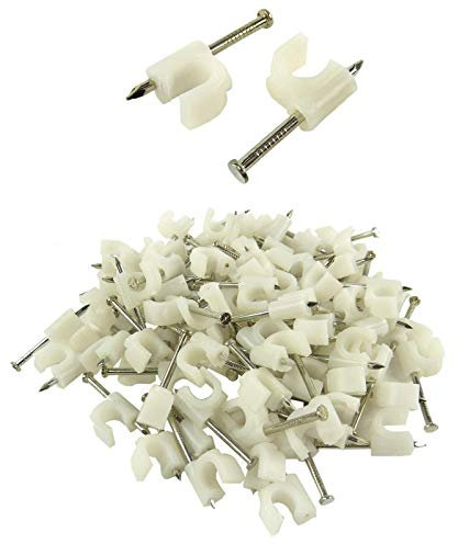 Elro Serre-câbles Blanc - Clou de Montage électrique de Fixation par Pince Ronde - 6mm - 800 Stück