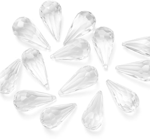 PMLAND Hängender Acryl-Kristall, Regentropfen, Tropfenform, wie Diamant, ca. 26 Stück