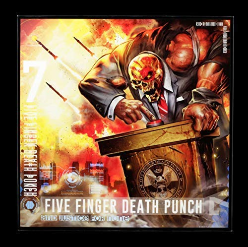 Five Finger Death Punch Hochglanz Bild - and Justice for None | Heavy Metal Wandbild, B32 x H32 x T1,5 cm