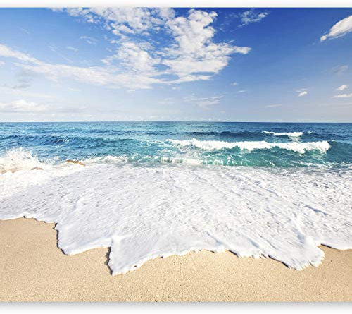 murando Fototapete selbstklebend Meer Strand 245x175cm Foto Tapete Tapetenfolie Möbelfolie Wandverkleidung Wandtapete Motivtapeten Bildtapete Wohnzimmer 3d Effekt See Himmel Blau Landschaft Natur