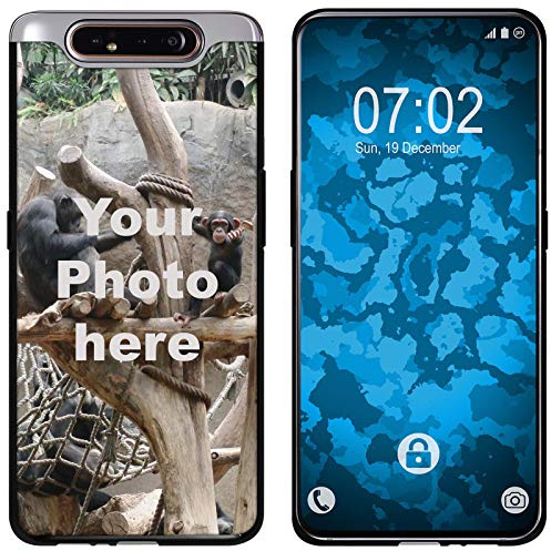 PhoneNatic personalisierte Handyhülle für Galaxy A80 in Schwarz Custom Case zum selbst gestalten mit eigenem Foto Bild Text individuell (Galaxy A80, Schwarz)