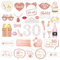 Qpout Rose Gold 30 Geburtstag Foto Requisiten (32Stück), Geburtstagsfeier lustige Fotorequisiten für Frauen 30. Geburtstag Party Photo Booth Props Dekoration Accessoires, mit Bambusstöcken&Aufkleber