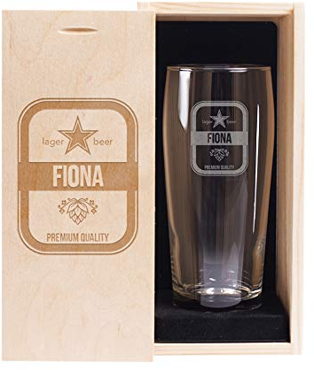 Amikado Verre à bière gravé prénom - Star (Verre et Coffret Gravé)